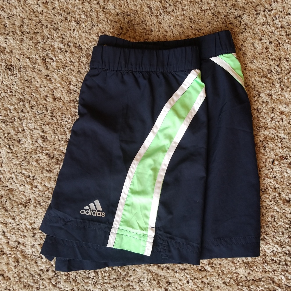 Adidas running shorts.